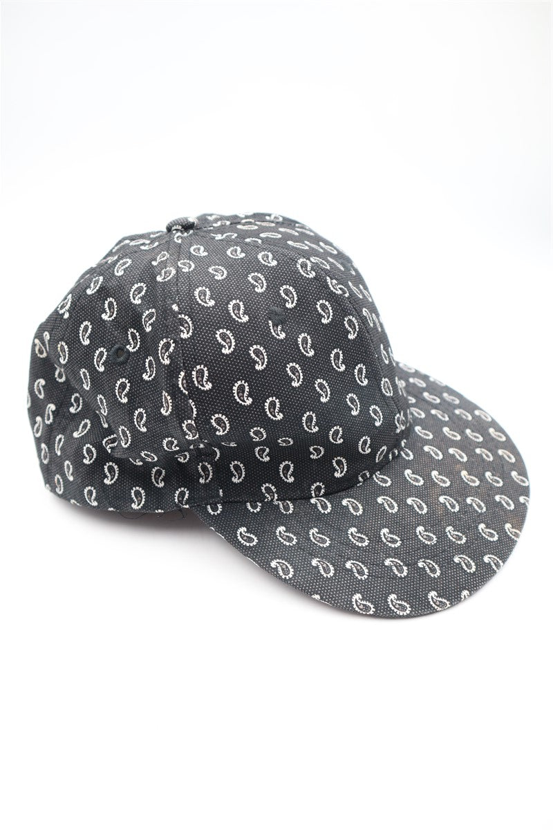 כובע קסקט פייזלי בשחור אפור-OS