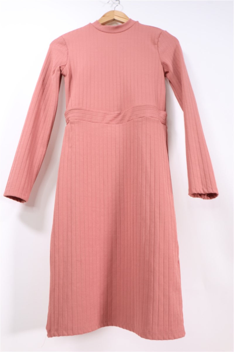 שמלת מיני מחטבת בורוד פסים- S, תמונה 1