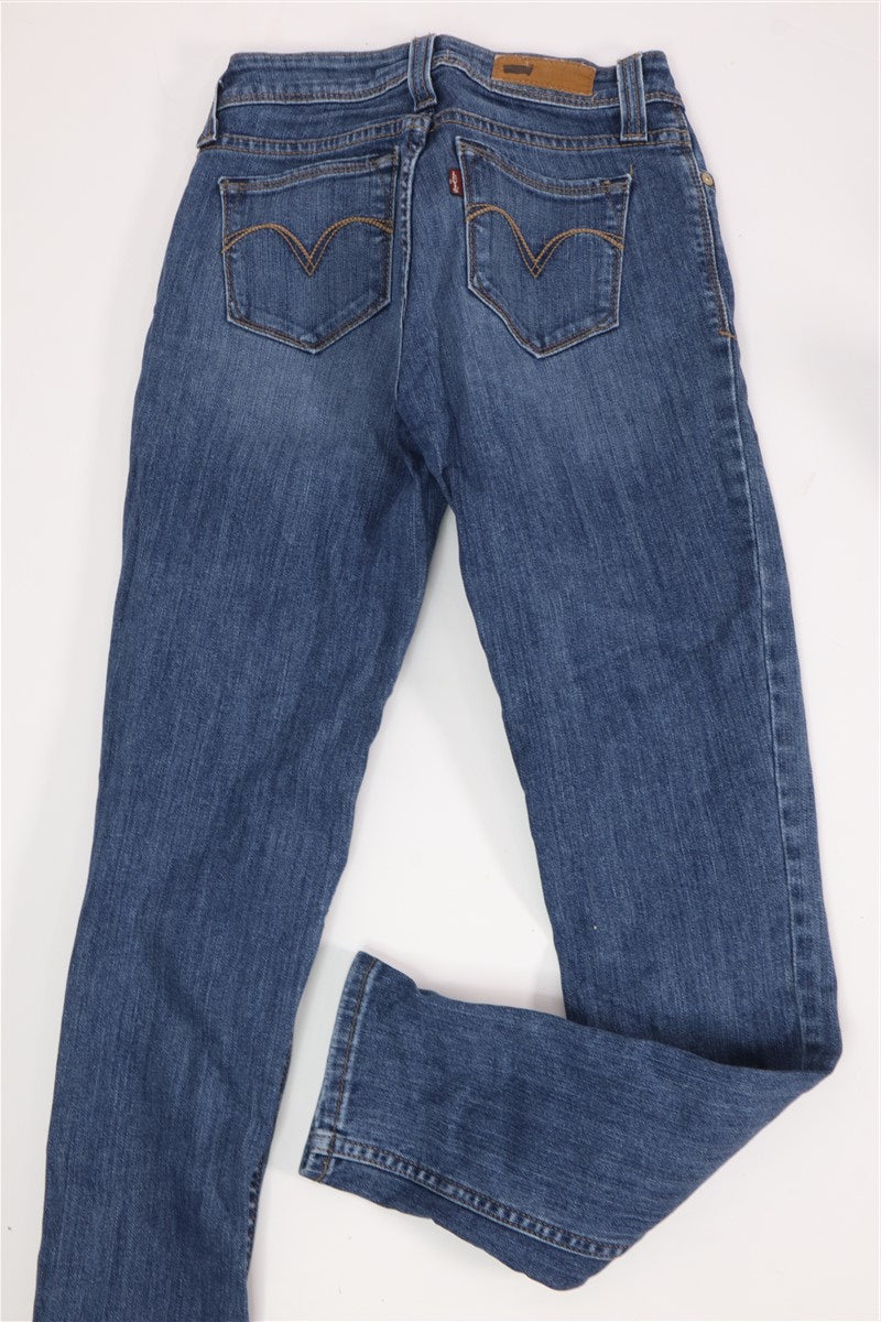 גינס LEVI'S סקיני בכחול כהה משופשף- XS-S, תמונה 2
