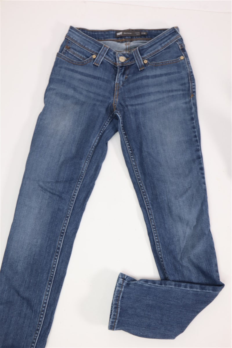 גינס LEVI'S סקיני בכחול כהה משופשף- XS-S, תמונה 3