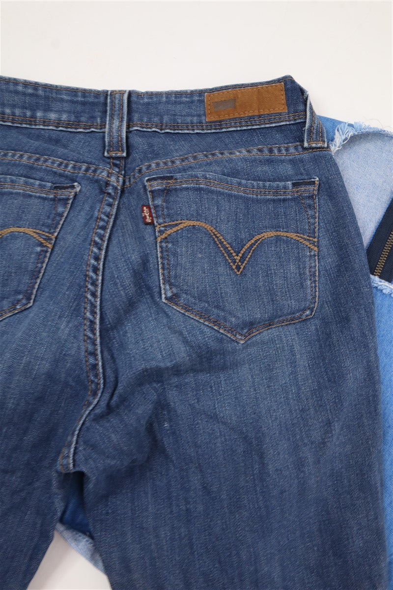 גינס LEVI'S סקיני בכחול משופשף- XS, תמונה 4