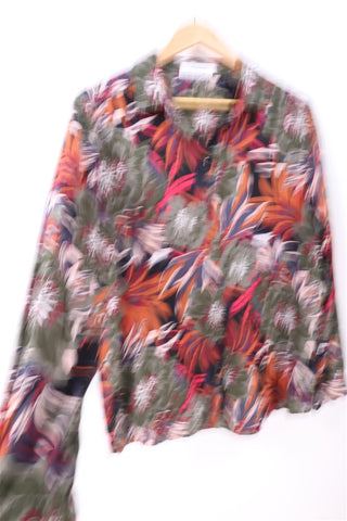 חולצה פרחונית מכופתרת- M-L