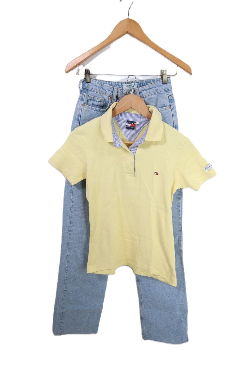 חולצה פולוTOMMY HILFIGER בצהוב- XS-M