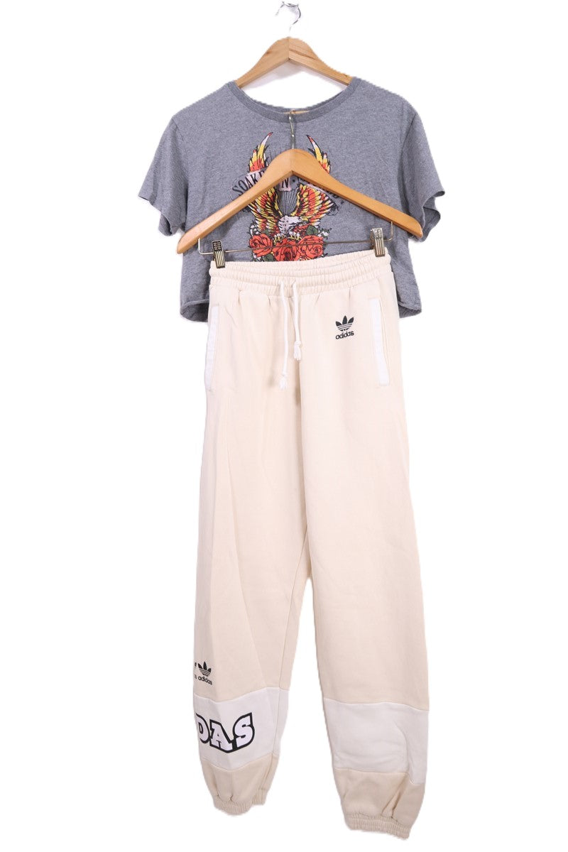 מכנסי טריקו ADIDAS בניוד ולבן- XS-S