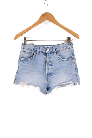מכנסי שורט ZARA בתכלת גינס - XS-S