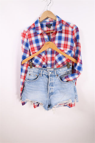 מכנסי שורט ZARA בתכלת גינס - XS-S