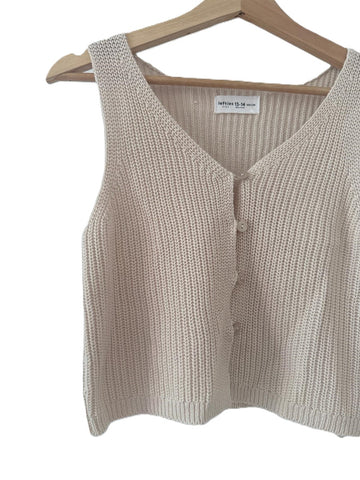 סריג וסט בשמנת-XS