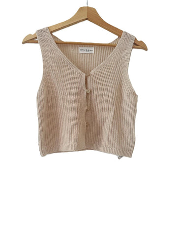 סריג וסט בשמנת-XS