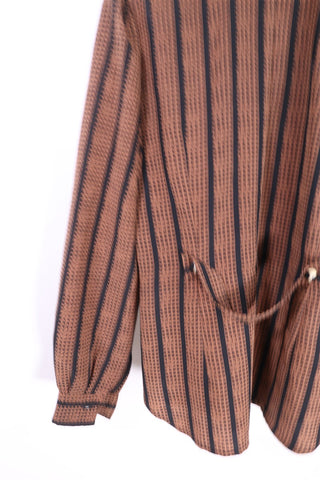 חולצת וינטיג בסגנון ויקטוריאני בחום- M-L