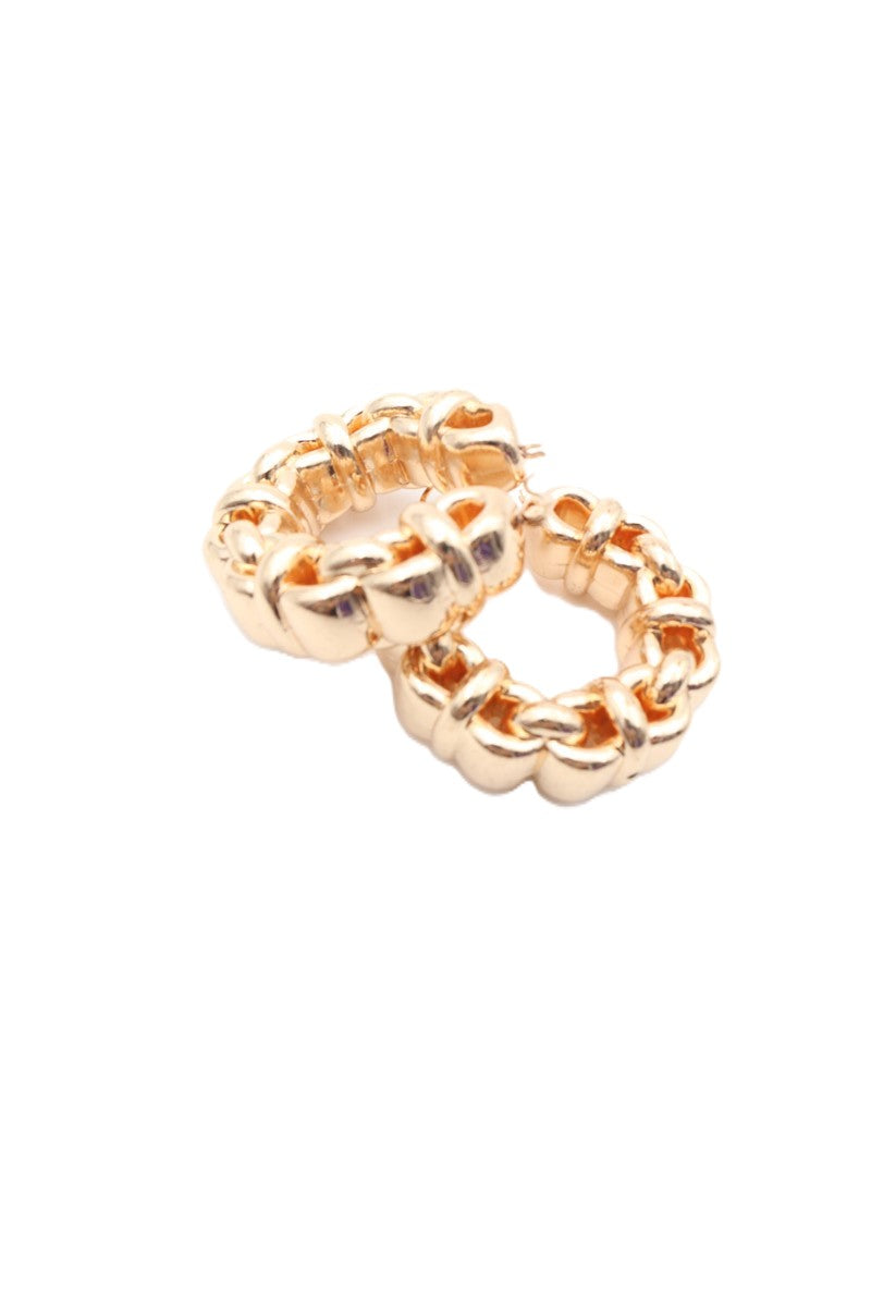 עגילי חישוק מעוצבים בזהב- OS