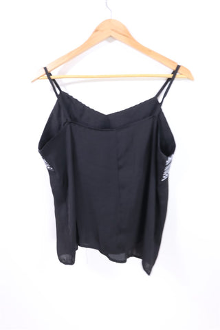 חולצת גופיה אתנית בשחור לבן - L-XL