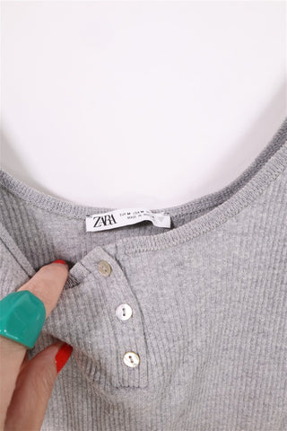 בגד גוף ZARA ריב באפור- M-L