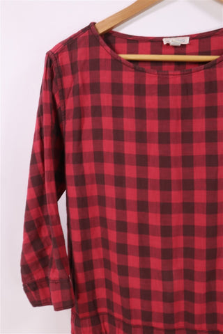 שמלת אוברסייז  GAP משבצות- XS-S