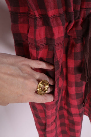 שמלת אוברסייז  GAP משבצות- XS-S