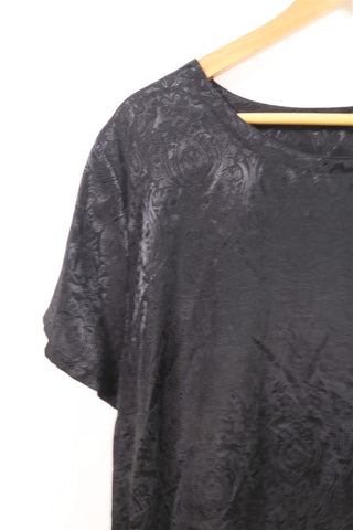 חולצת וינטיג פייזלי מבריקה בשחור - L-XL