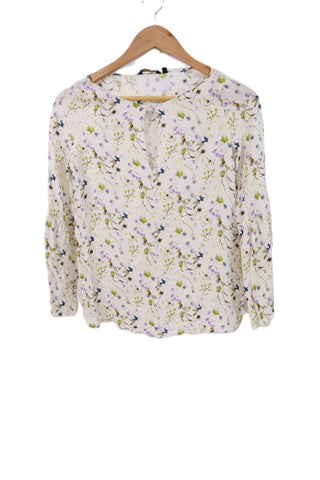 חולצת שמנת  MASSIMO DUTTI בפרינט פרחוני - XS-M