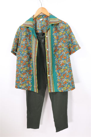 חולצת וינטיג פרחונית- L-XL