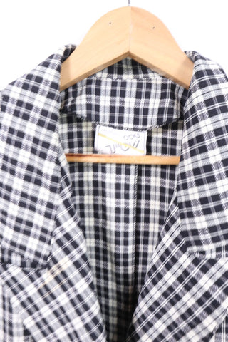 גקט וינטיג קצר משובץ שחור לבן- L-XL