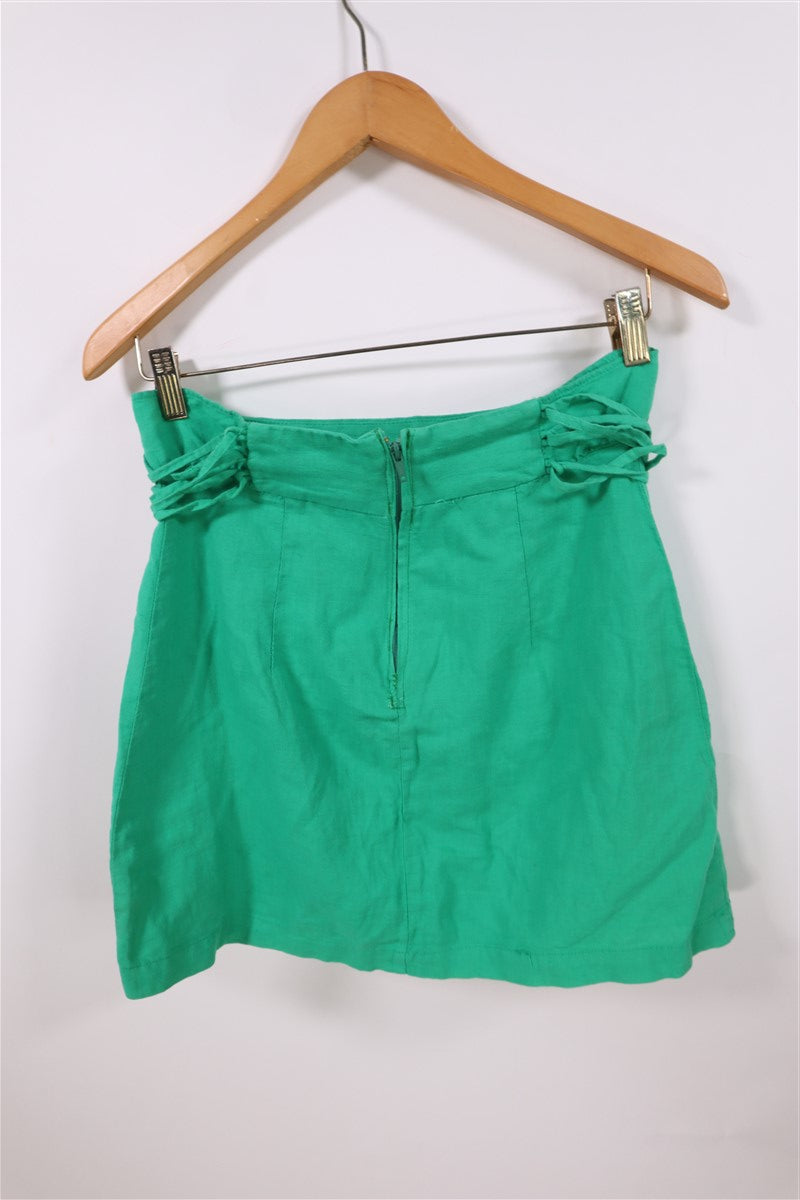 חצאית מיני ZARA בסגנון פשתן -XS, תמונה 5