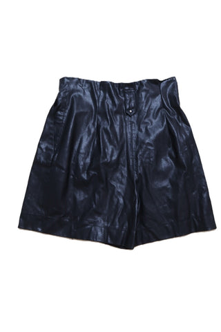 מכנסי ברמודה דמוי עור ZARA בשחור- M