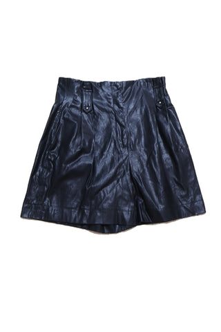 מכנסי ברמודה דמוי עור ZARA בשחור- M