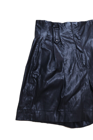מכנסי ברמודה דמוי עור ZARA בשחור- M