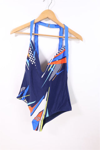 בגד ים רטרו חדש בכחול- L-XL
