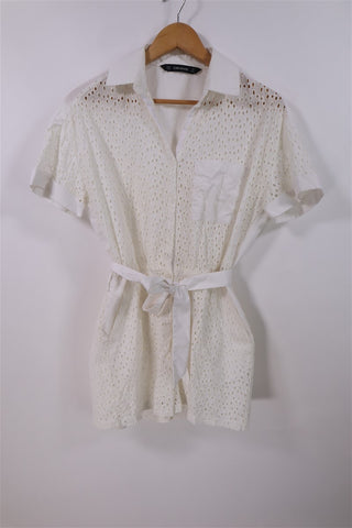 אוברול ZARA לבן קרושה - XS