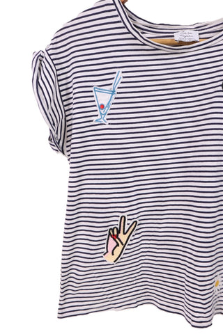חולצת טי שרט ZARA פסים מדליקה-XS-M