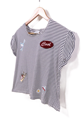 חולצת טי שרט ZARA פסים מדליקה-XS-M