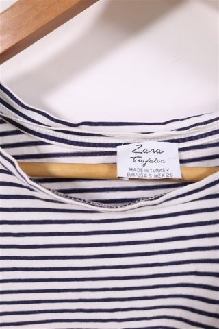 חולצת טי שרט ZARA פסים מדליקה-XS-M