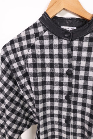 עליונית משובצת עטלפית באפור ושחור- L-XL