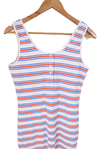 שמלת ריב קזואל פסים בלבן-L-XL