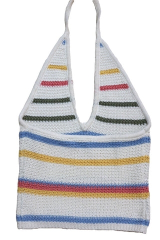 חולצת טופ סריג ZARA בשמנת-XS-S