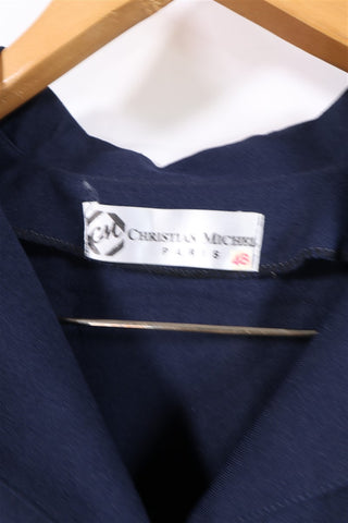 שמלת וינטיג מכופתרת בכחול לבן- L-XL