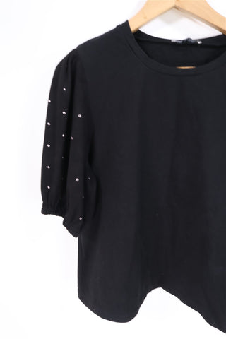חולצה מעוצבת  ZARA בשחור- L