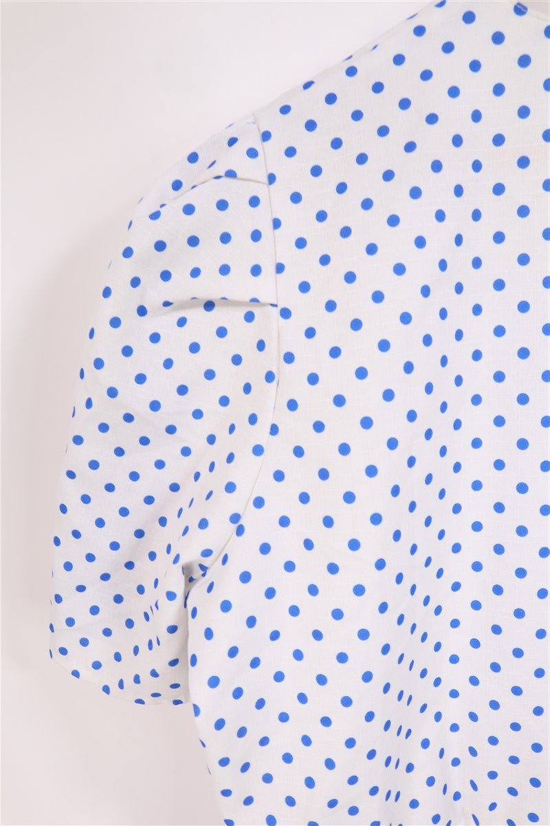שמלת וינטיג מנוקדת בכחול לבן- L-XL, תמונה 7