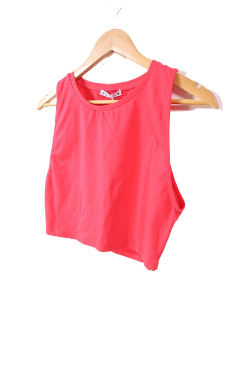 חולצת ZARA קרופ חדשה בורוד - L-XL