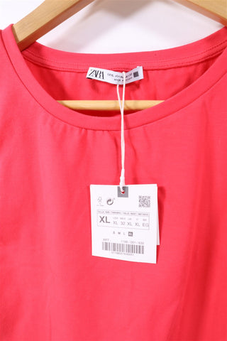 חולצת ZARA קרופ חדשה בורוד - L-XL