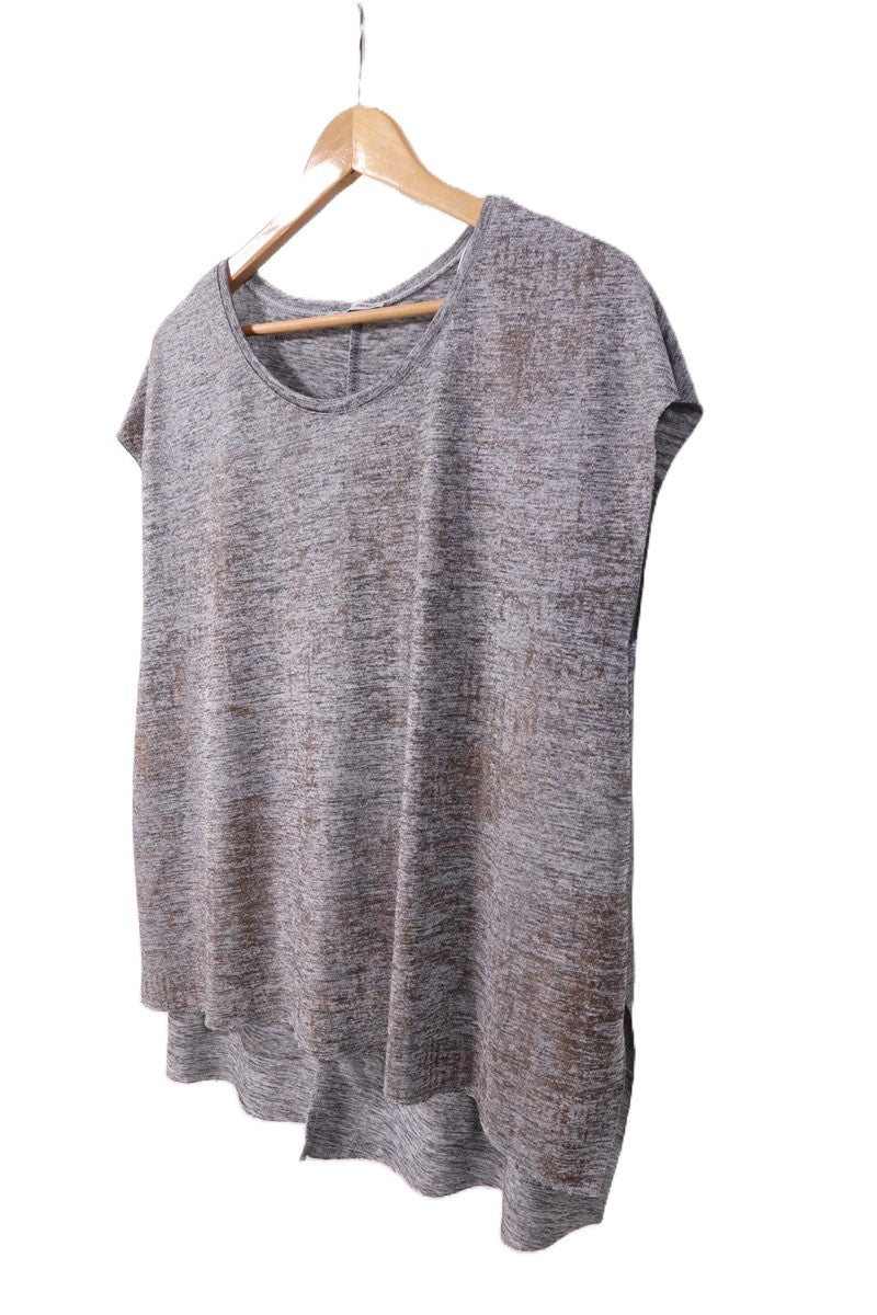 חולצה נשפכת ZARA בנחושת כסף- M-L