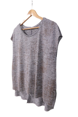 חולצה נשפכת ZARA בנחושת כסף- M-L