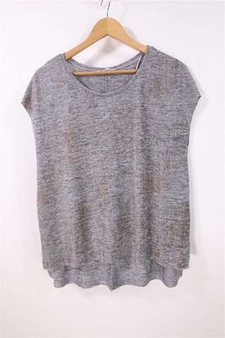 חולצה נשפכת ZARA בנחושת כסף- M-L