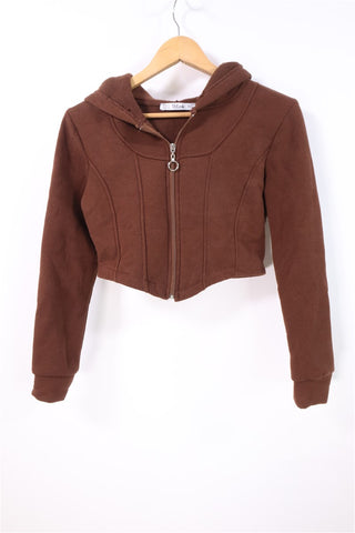 פוטר קפוצון קרופ בחום- XS-S