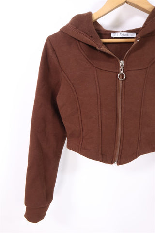 פוטר קפוצון קרופ בחום- XS-S