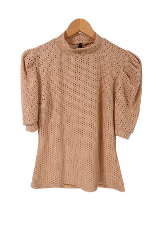 חולצת שרוולים נפוחים בכאמל-M