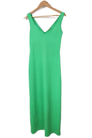 שמלת סטרצית ארוכה בירוק עז-S-M