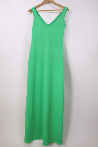 שמלת סטרצית ארוכה בירוק עז-S-M