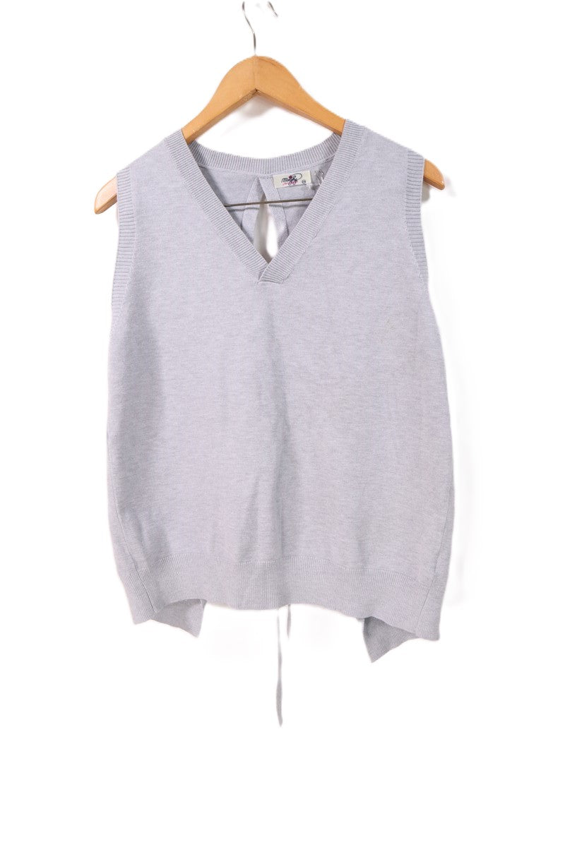 אפודת סריג מעוצבת חדשה באפור- XS-M