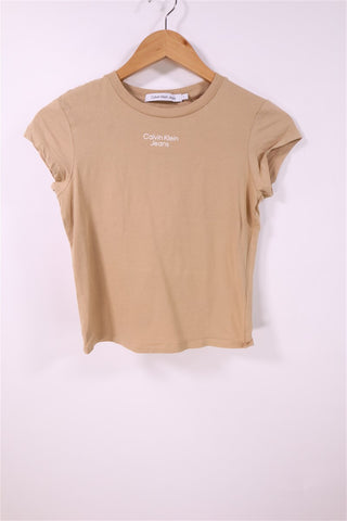 בניוד מוקה CALVIN KLEIN   חולצת טי שרט - XS-S