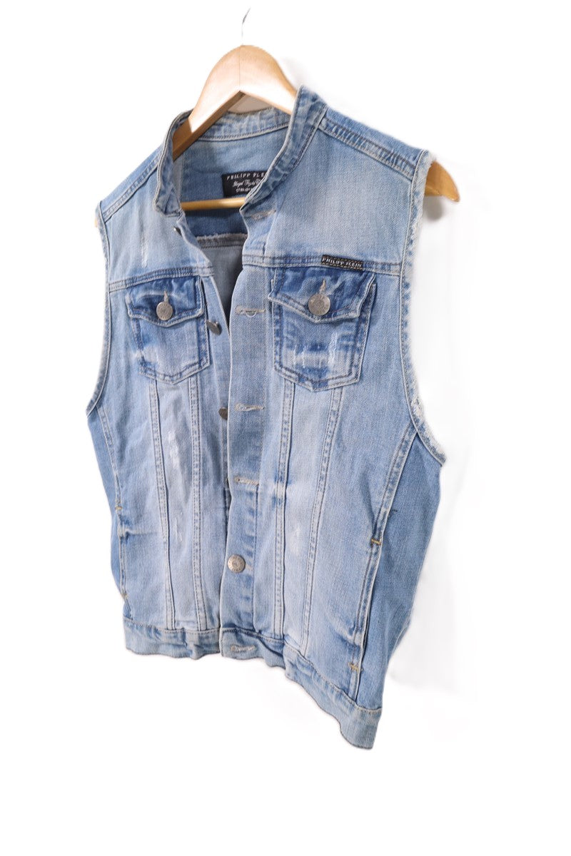 וסט גינס  PHILIPP PLEIN מעוצב בכחול- S-M